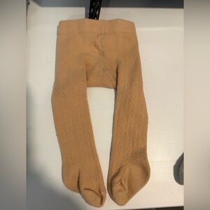 Jamie Kay Baby Knit Scallop Weave Tights in Tan